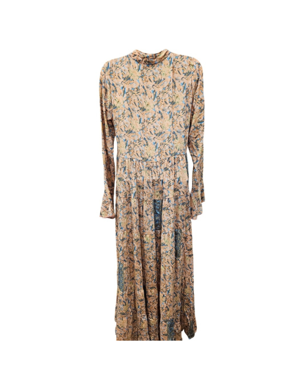 NWT Karma Highway Multicolor Paisley Boho button up Maxi Dress OS milk maid - Picture 3 of 9